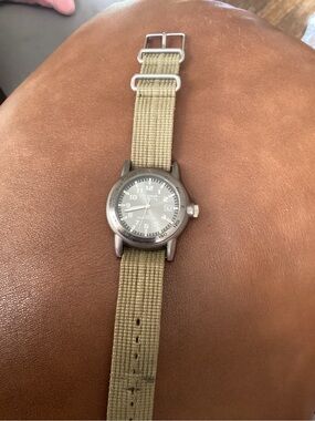 Coleman Olive Green Nylon Strap Field Watch with Date
